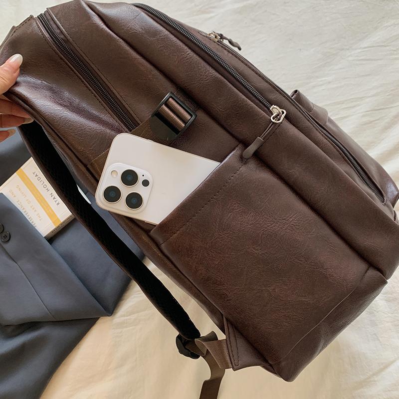 Винтажный Рюкзак из ПУ для Мужчин Женщин Повседневный Daypack Дорожный Школьный Сумка с Множеством Карманов