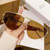 Унисекс Модные Персонализированные Металлические Солнцезащитные Очки с Большой Оправой UV400 Модные Солнцезащитные Очки Для Улицы и Фотографии Роскошные Солнцезащитные Очки