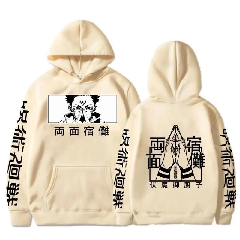 Аниме Худи Магическая битва с принтом Рёмен Сукуна Толстовки с капюшоном для мужчин и женщин Теплый пуловер уличной одежды