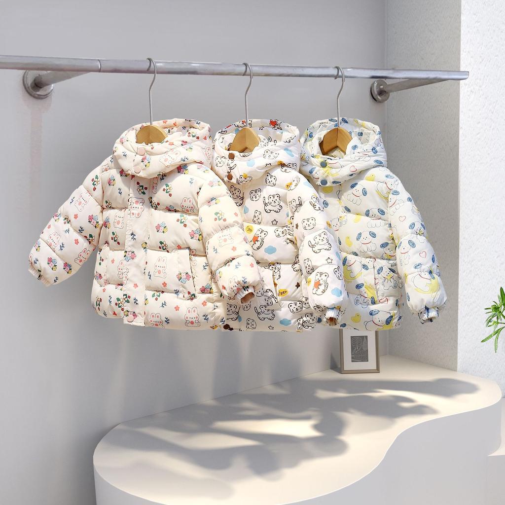 Children's Down Cotton-padded Coat Winter Clothes Cotton-padded Coat Cotton-padded Coat Autumn And Winter Medium And Small Warm Fleece-lined Top