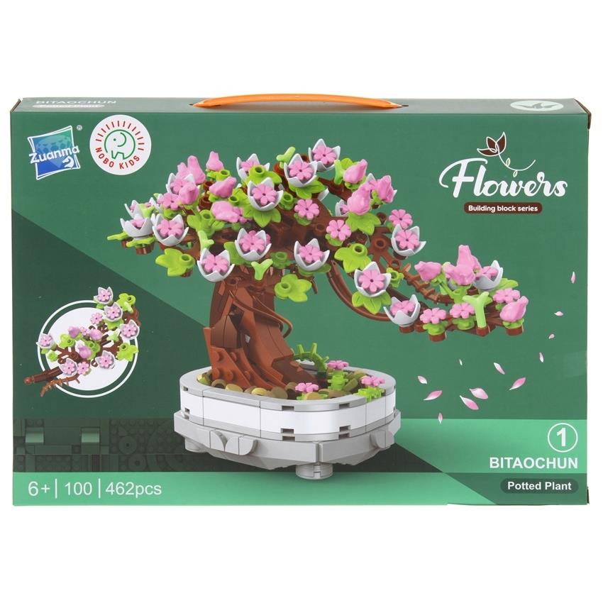 Building Blocks Flowers Bonsai Tree Creative Plant Set