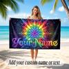Neon Colorful Theme Soft Beach Towel Personalized Custom Name Text Towel Portable for Beach Pool Travel