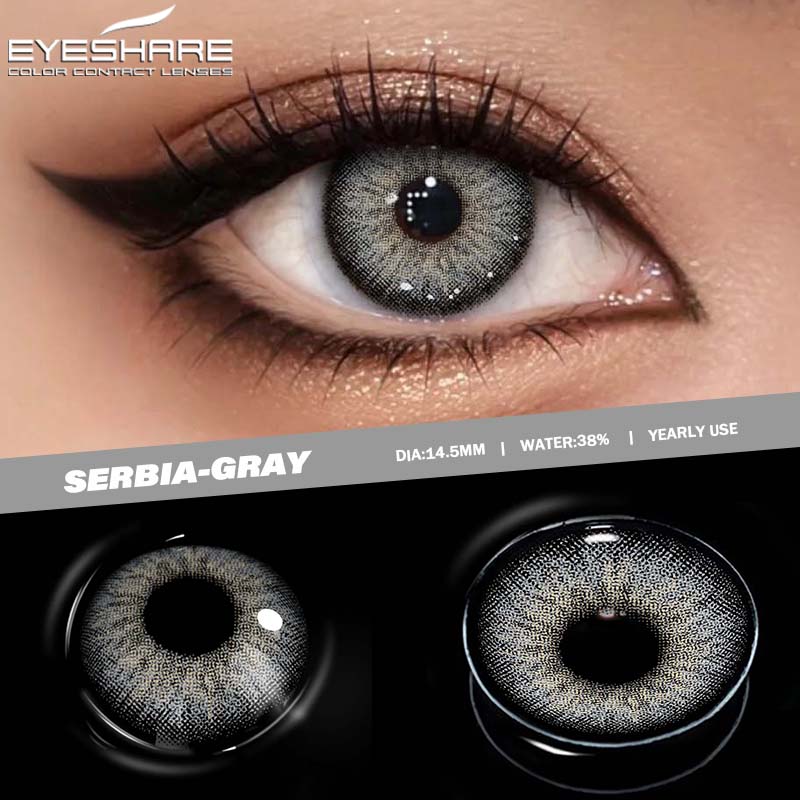 Eyeshare Colored Contact Lenses Imperial Green Fashion Lenses Coffee Colored Lenses Dark Brown Natural Lenses Ocean Blue Colored Lenses 1 Pair
