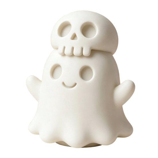 3D Printed Skull Ghost Figurine, Spooky Gothic Ghost Statue, Mini Cartoon Ghost Ornament for Table Centerpiece Shelf Desk Decor