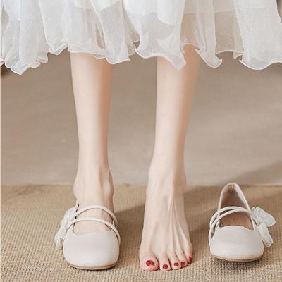2024 Весна и осень Новая мода Небольшая круглая носовая часть Туфли Мэри Джейн Мягкая подошва Женские туфли на плоской подошве Одинарные