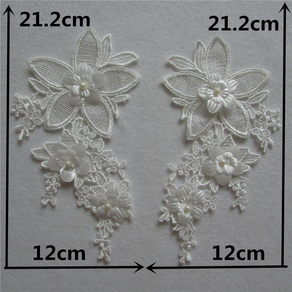 Black And White I Polyester Embroidery Hollow Pair Of Flower Beads Drilling Sewing Lace Diy Collar Decorative Clothing Accessories
