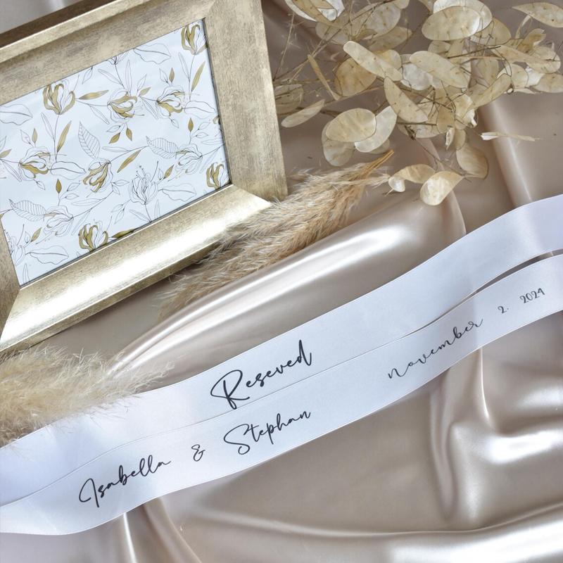 5 шт. Персонализированные бирки на стулья для свадьбы Белые ленты-бирки Резервные ленты для прохода на церемонию или банкетный стол Подарок для подружки невесты