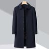 New High-end Wool Coat Men's Long Winter New Lapel Down Liner Middle-aged and Elderly Wool Wool Coat