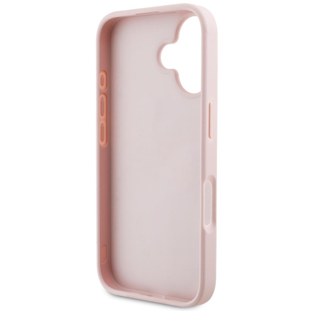 Guess Grained Roses Big 4G logo case for iPhone 16 pink