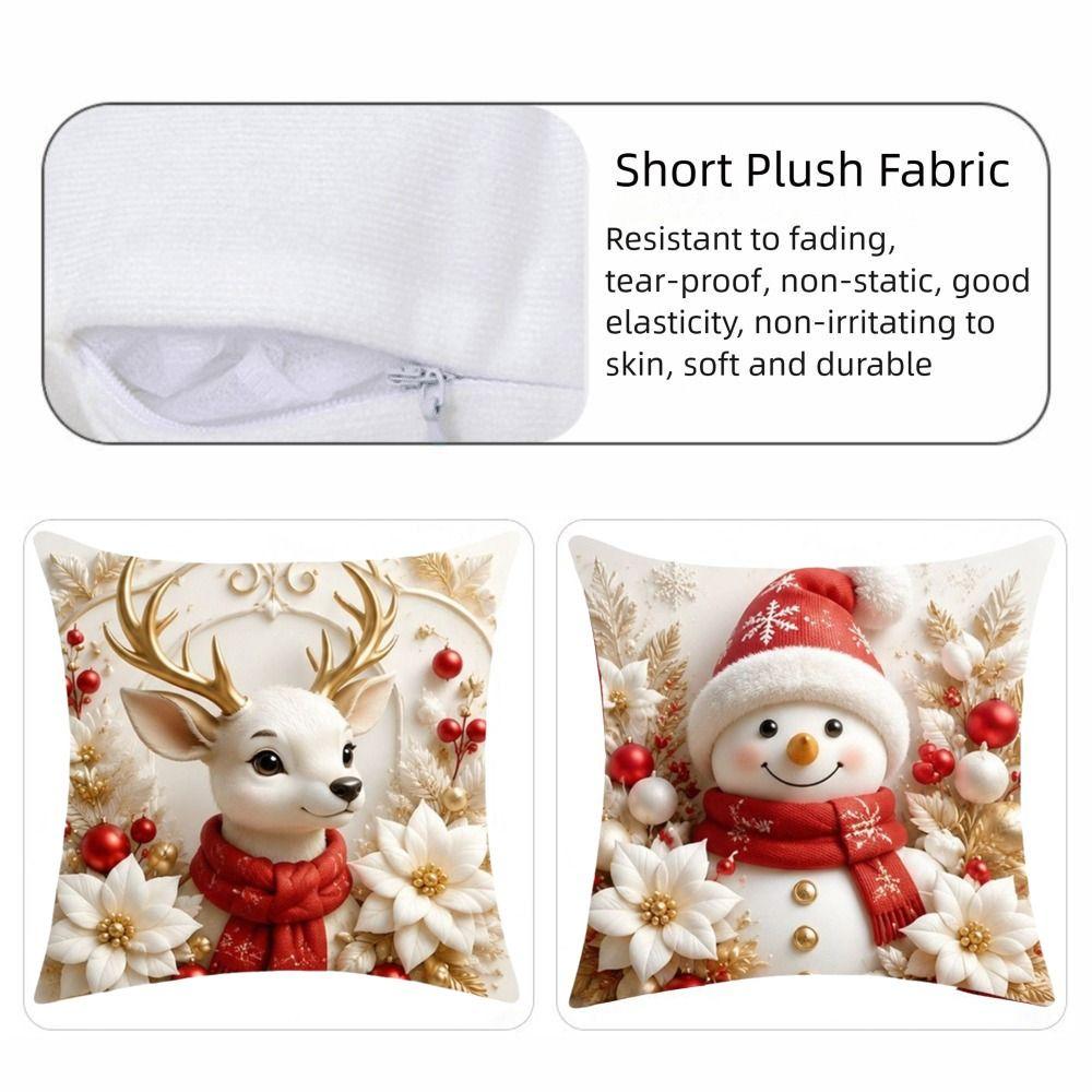 Detachable Soft Christmas Pillow Covers Washable Christmas Themed Pillow Case Sofa House Room