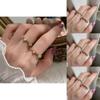 Stylish Korean Geometric Design Adjustable Ring For Women With Sparkling Accents