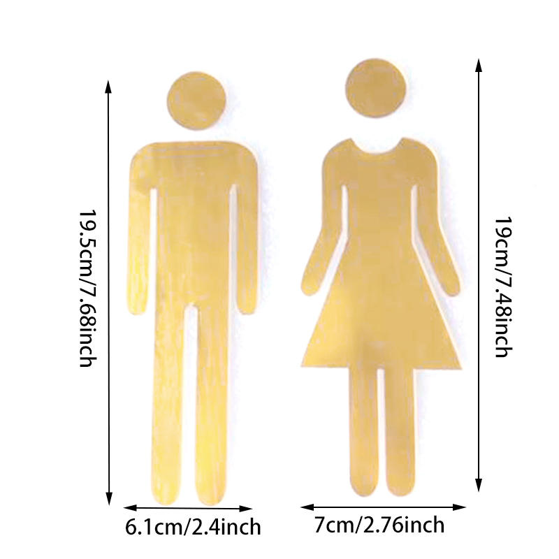 3D Сделай сам Женщина Мужчина Табличка на дверь туалета Ванная комната Туалет WC Табличка на дверь туалета Наклейка на стену Декор Съемный Логотип