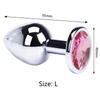 Gem Crystal Jewelry Round Anal Plug Sex Toy Metal Stainless Steel Butt Small Tail Gay And Lesbian Couples Smooth Dildo Anal