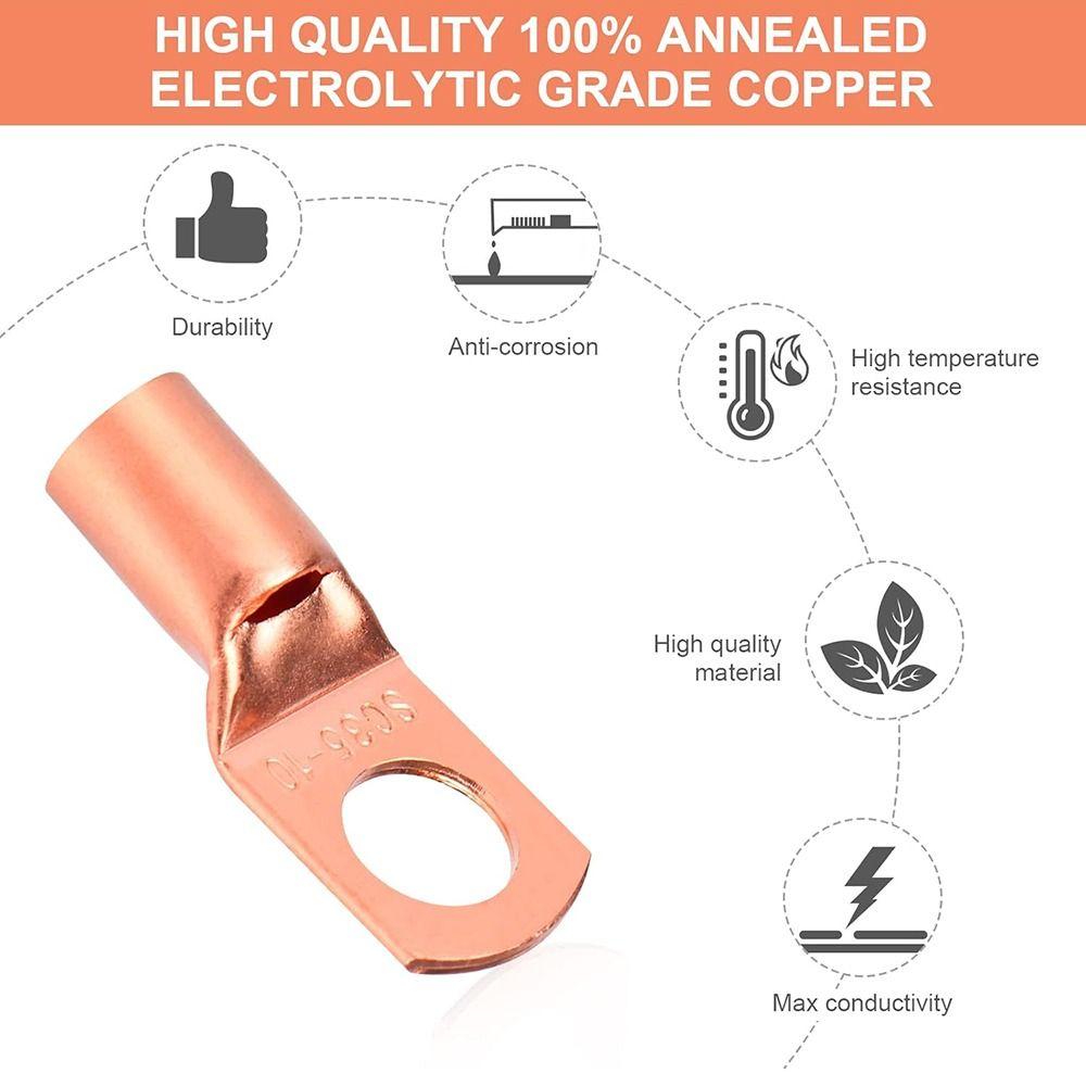Wire Joint Copper Coppe Terminal Non-Insulated Small Cable Wire Connector Copper Connectors Wire