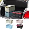 Car Trunk Organizer With Lid 55/33L Waterproof Trunk Caddy With Handles Multi-Purpose Large Grocery Organizer With Wooden Lid