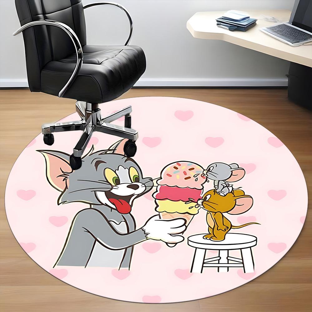 1 шт. Круглый ковер Tom & Jerry для офиса, спальни, гостиной, декор для дома, декор комнаты, Offic a1016160
