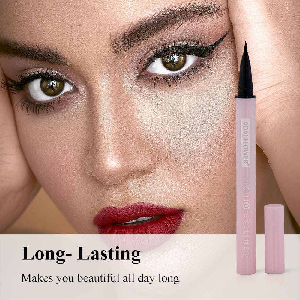 Водостойкая подводка для глаз. Не размазывается, не оставляет следов, цвет длительный. Светло-розовая подводка для глаз. Черный.