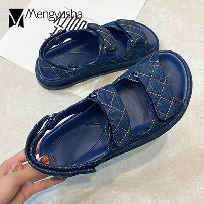 Студенческие летние женские сандалии-гладиаторы на липучках, пляжные кроссовки, женские лаконичные сандалии для девушек в стиле рима 2024