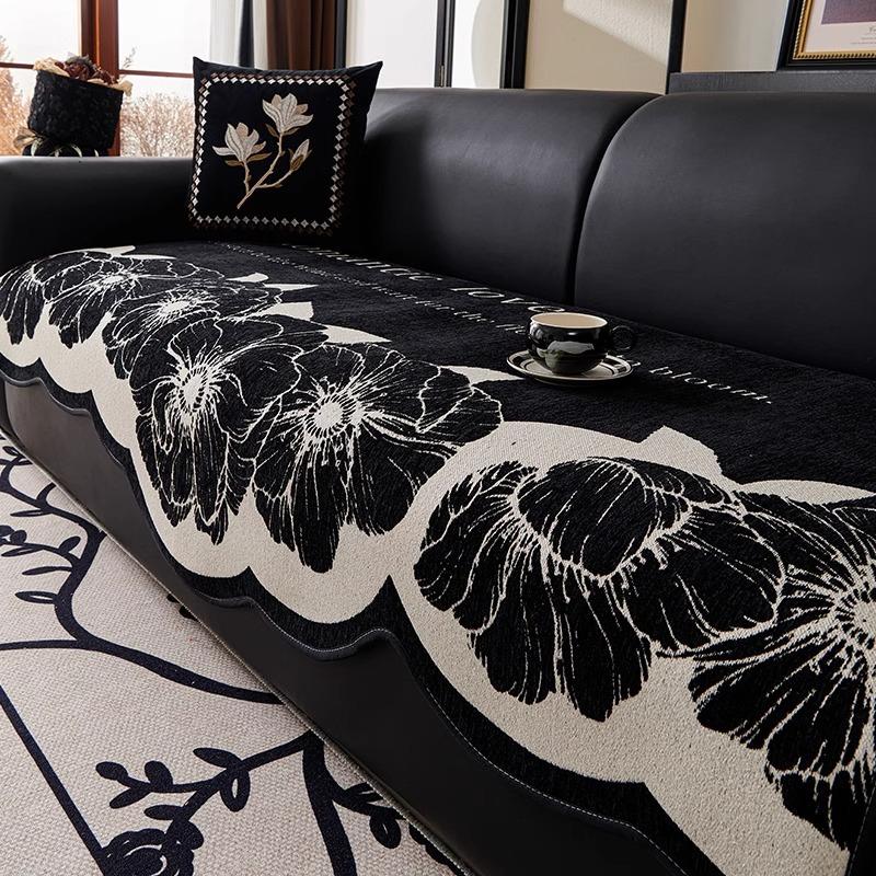 Retro Special-shaped Sofa Cushion Is Universal In All Seasons 2025 New High-end Non-slip Seat Cushion Irregular Straight Row Cover