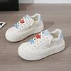 Little White Shoes Women's Spring 2025 Big Head Bread Shoes Versatile Platform Sports and Leisure Board Shoes Increase Height and Comfort