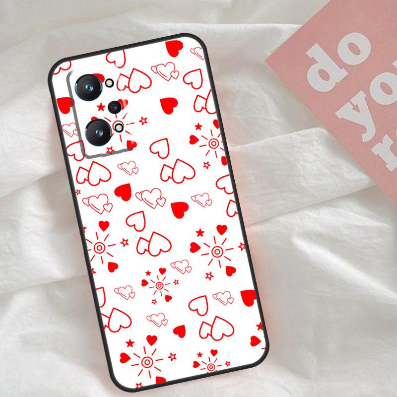 Чехол с мультяшным сердцем для девочек для Realme C65 C67 C71 C63 C61 C55 C51 C53 C35 C75 11 12 13 14 15 Pro Plus GT6 GT7 Pro