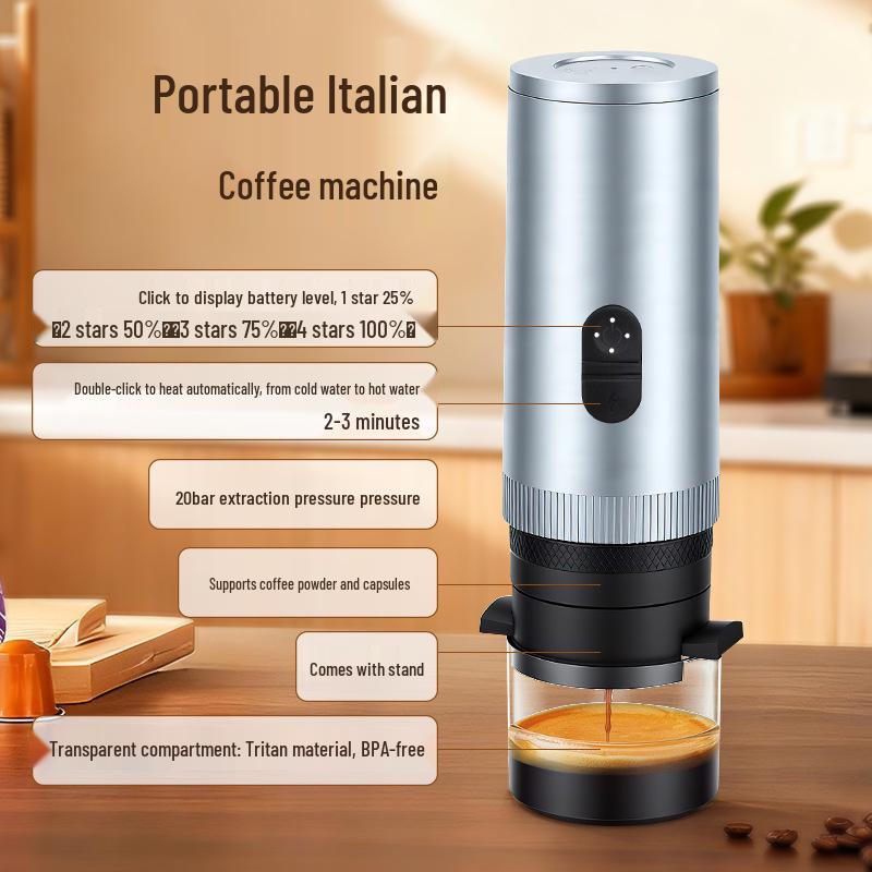 Portable Electric Espresso Machine with Digital Display for Travel
