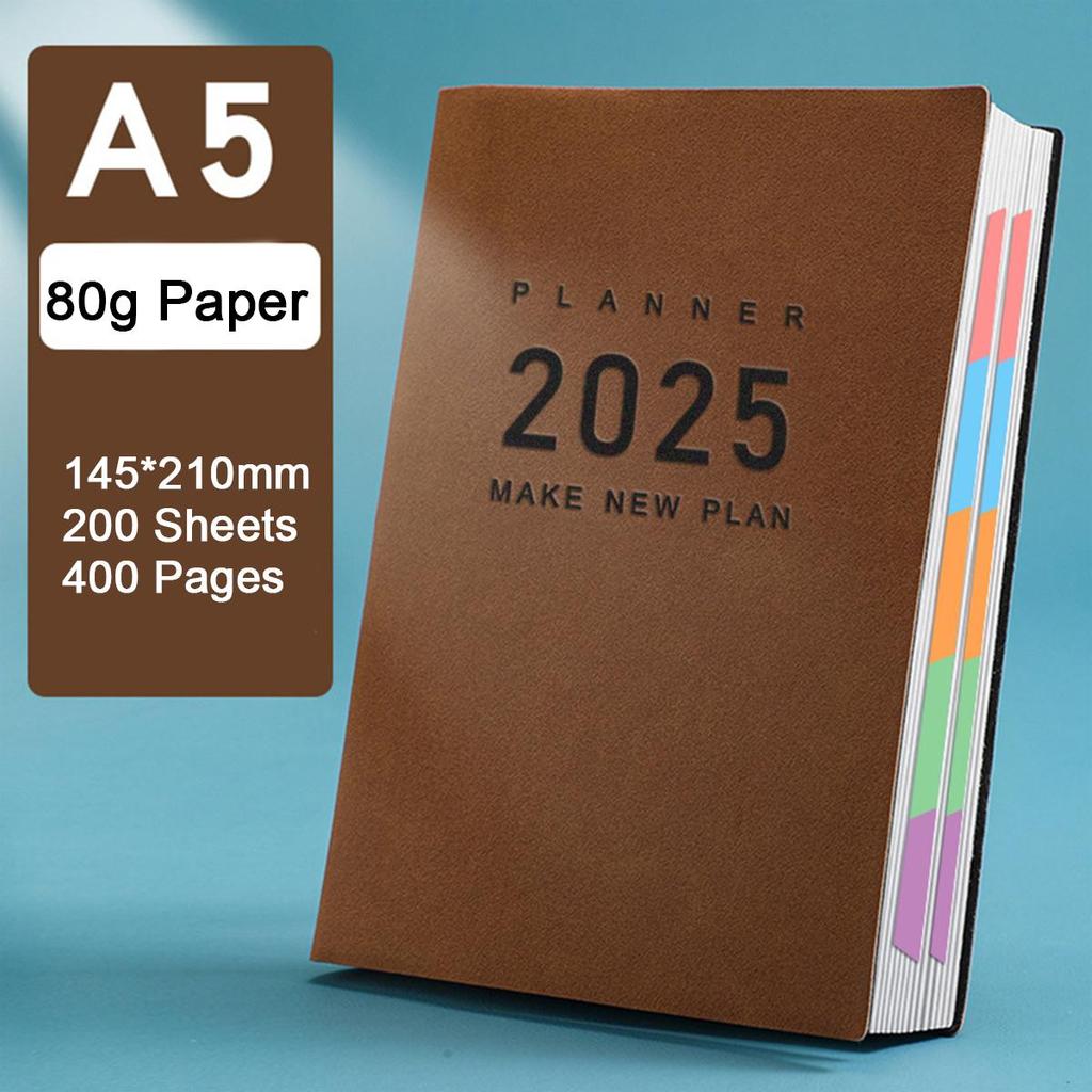 Ежедневник для школьников из толстой кожи формата А5, годовой график на 2025 год, деловой блокнот, ежедневник на 365 дней, заметки, блокнот, 200 листов