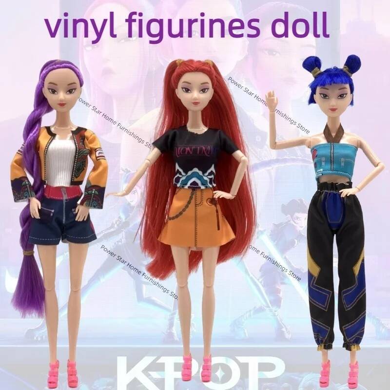 @_%Kpop Demon Hunters Vinyl Figurines New K-POP_@ Demon Slayer Miniatures Doll Lumimila Zoey Desktop Ornament Decoration Gifts_%