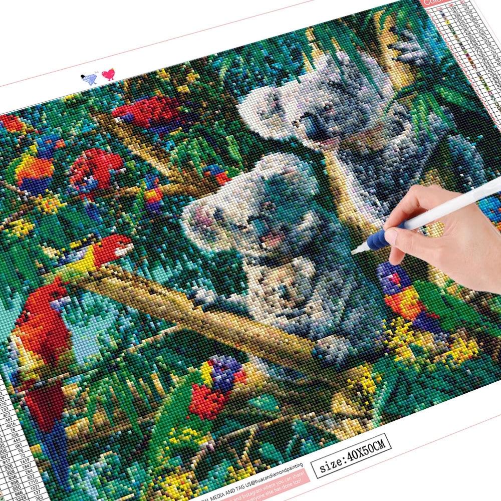 Полная площадь Алмазная картина Портрет Красочные животные Алмазная вышивка Волк Сова Пантера Изображение Стразы Вышивка Крестом Рождественские украшения