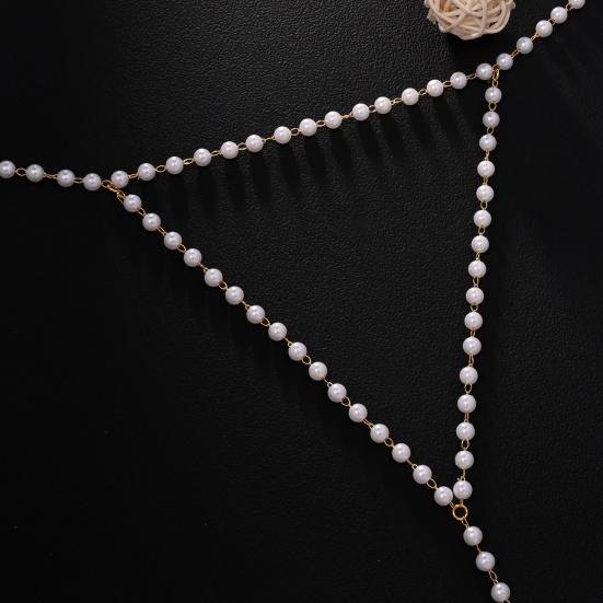 Цепочка для тела из искусственного жемчуга для женщин, регулируемая цепочка на талию с удлинительной цепочкой, сексуальное нижнее белье, ювелирное украшение для талии