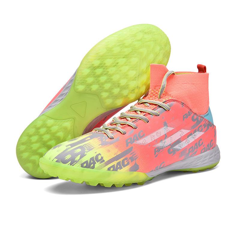 Футбольные бутсы мужские высокие шипы тренировочные для школьников длинные шипы молодежные искусственная трава детские тренировочные
