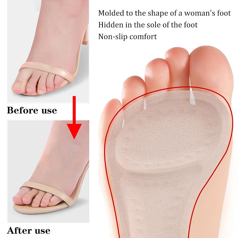 Sandals Insoles Women High-heel Insoles Self-adhesive Anti-slip Breathable Shoes Pads Stickers Soft Cushion Sole Inserts