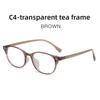 Red Frame Eyeglasses With Blue Light Protection For Oval Face Stylish Men Women