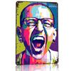 Chester Bennington  Personalized D Textured Metal Poster Wall Art Tinplate Sign for Custom Plate Bedroom Accessories House