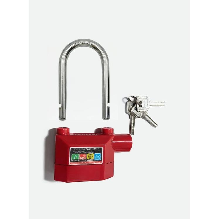 Universal Anti-Theft Padlock with 120db Alarm Zinc Alloy Lock for Bicycle Motorcycle Warehouse Door r Safety Waterproof 3 Colors