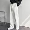 2024 New Men White Straight Pants Fashion Korean Loose Suit Trousers Casual Draped Baggy White Wide Pant Male Streetwear