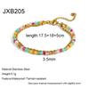 European and American 18k gold plated dopamine colored natural stone bracelet beaded necklace anklet stainless steel jewelry women