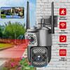 400W 1920*2160P Dual Lens Two Cameras Panoramic Surveillance Full Color Night Vision Home Cctv Camera Support Two-Way Audio Motion Detection