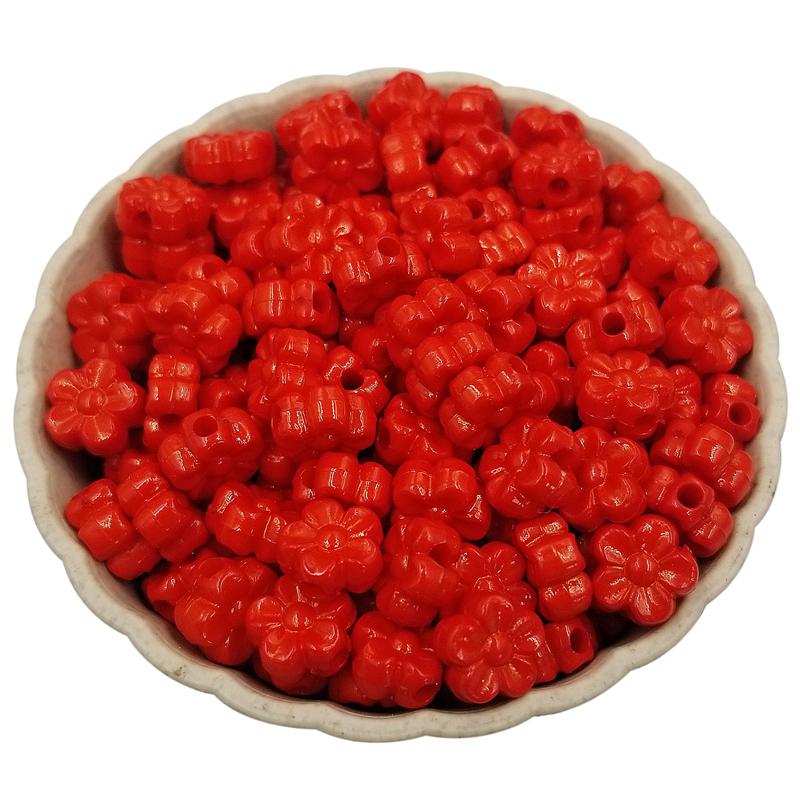 100 шт. 9 мм акриловые свободные бусины сплошной цвет DIY ювелирные аксессуары форма цветка ярких цветов ожерелье браслет кулон