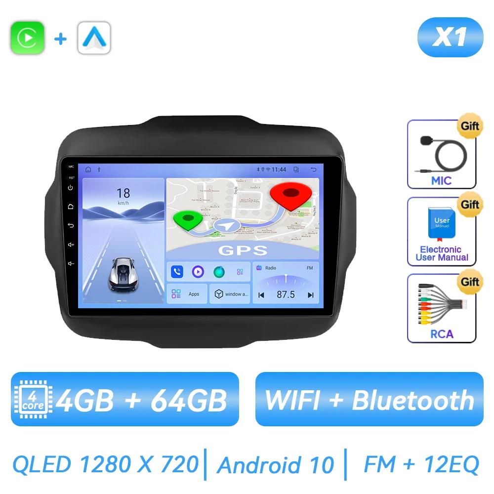 For Jeep Renegade 2016 - 2020 Car Radio Android Multimedia Player Navigation GPS Carplay Screen Auto Stereo Intelligent System