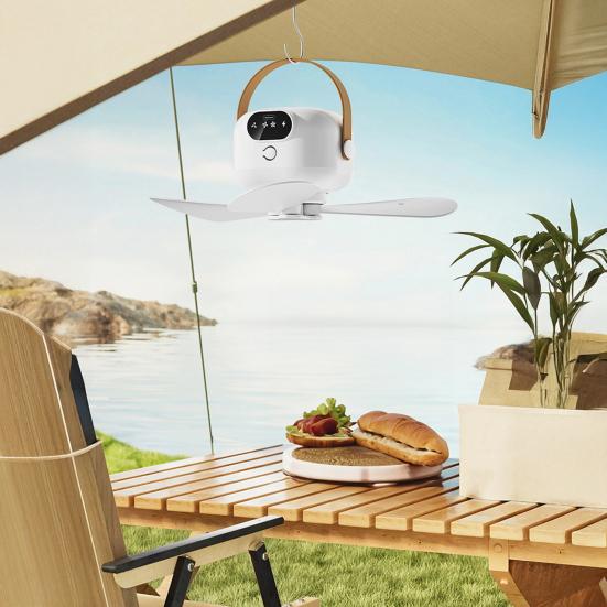 Потолочный вентилятор с подсветкой и пультом управления, 3 скорости, сильный воздушный поток, низкий уровень шума, перезаряжаемый, портативный вентилятор для палатки, подвесной потолочный вентилятор