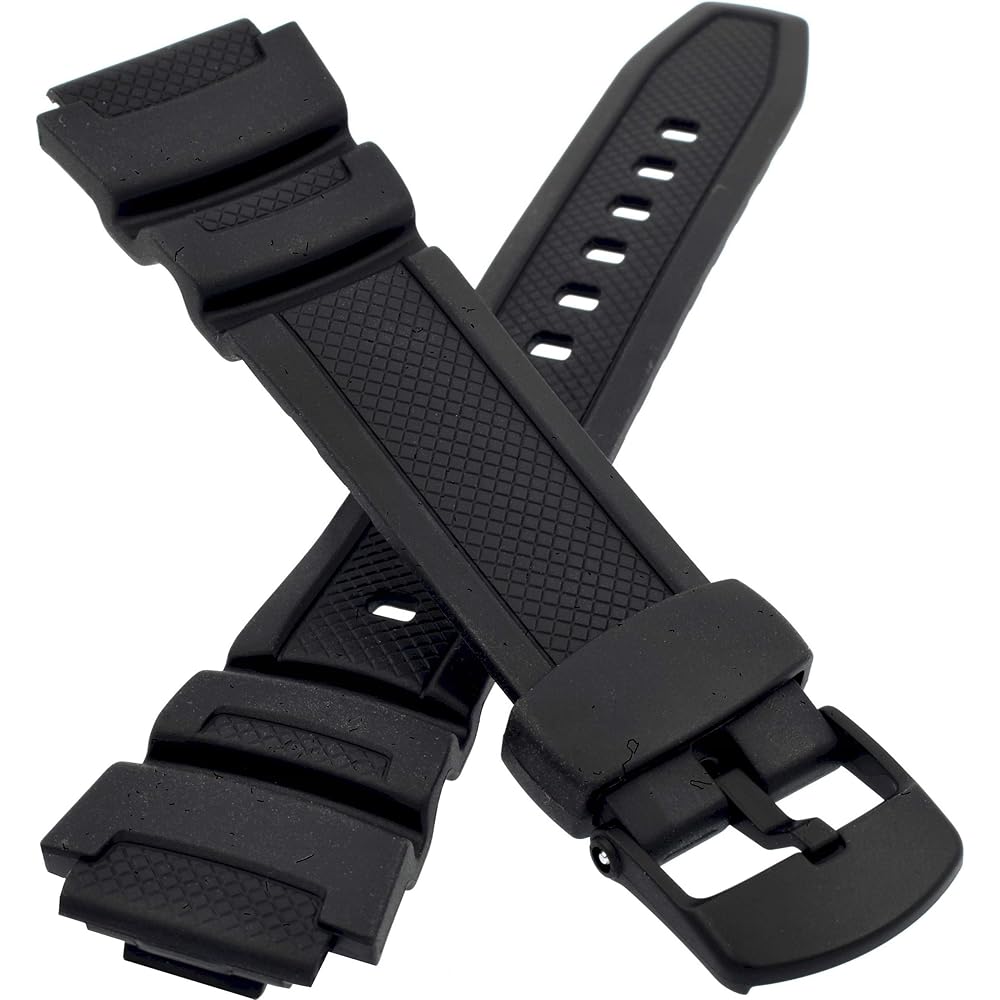 Casio W-S200H W-S210 Replacement Watch Band Strap Black Durable Silicone