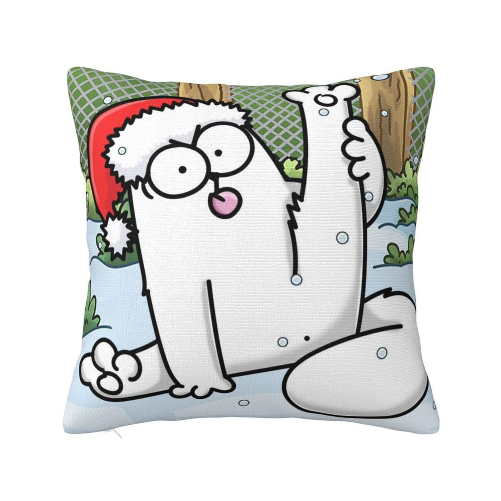 Trendy Living Room Simons Cartoon Cat Catsdecorations Pillowcase Merch Pillow Covers Square Multiple Sizes