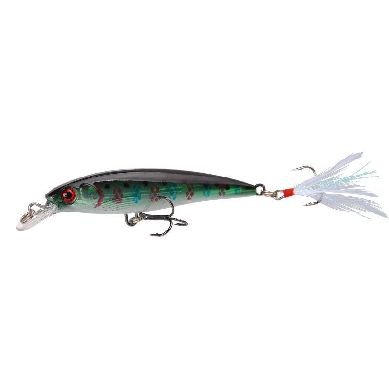 Горячая приманка Minnow Triple Feather Hook для окуня и мандарина, пресноводная и морская, 7 г, 10,5 см