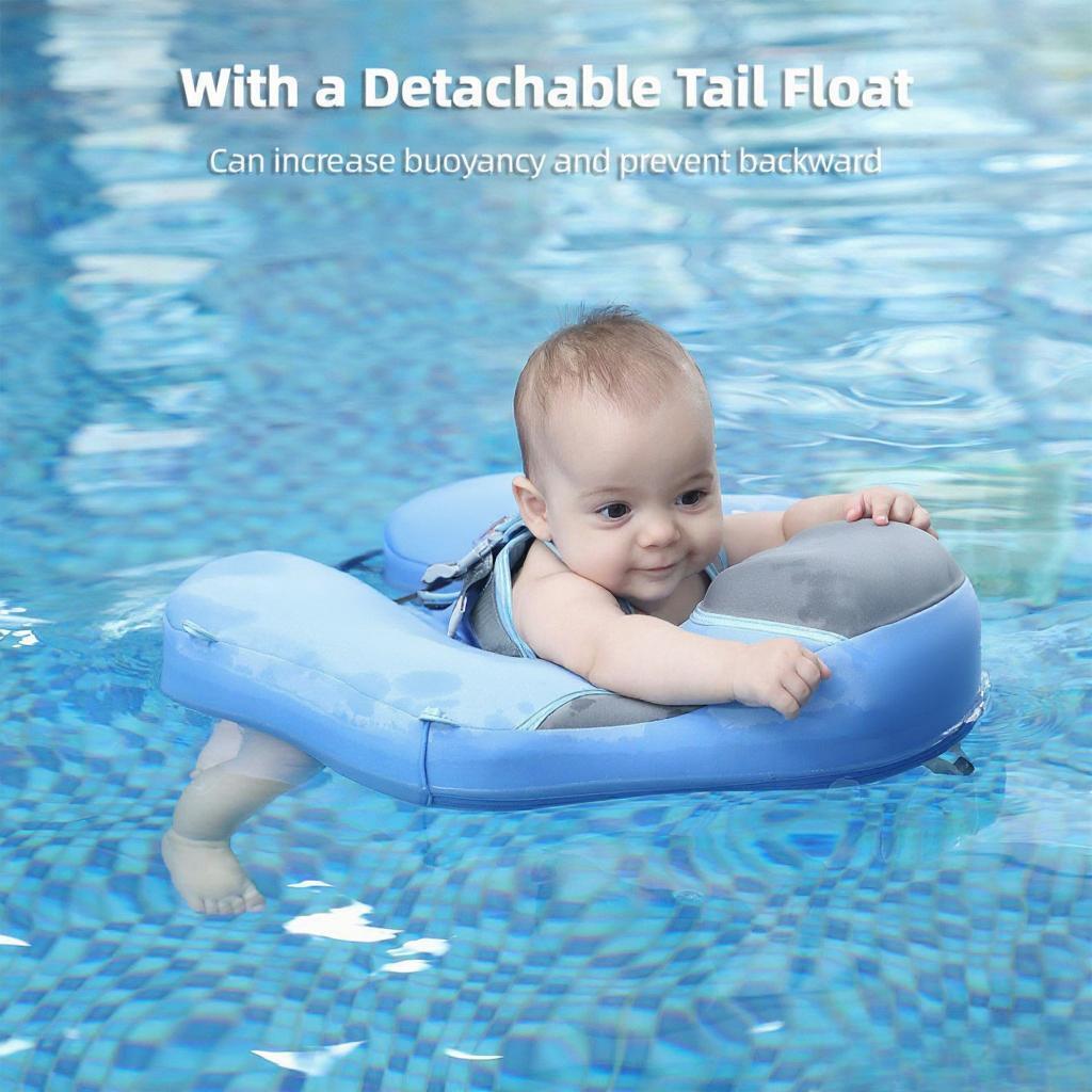 Baby Swim Float Non-inflatable Baby Swimming Float Ring Waterproof Kids Swim Trainer for 3-24 Months Baby Boys Girls Infant Pool Float with Sun Canop