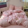 Class A Maternal And Infant Grade Ultra-Soft Double-Color Washed Cotton 4Pcs Set, Bed Sheet Quilt Cover, Student Dormitory 3Pcs Set, Bed Hat Factory