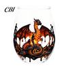 Ocean Lover Birthday Gift Handcrafted Glass Cup, Unique Marine Animal Theme Print Artisan Hand Blown Cup Bar Tumbler, Decorative Glassware for