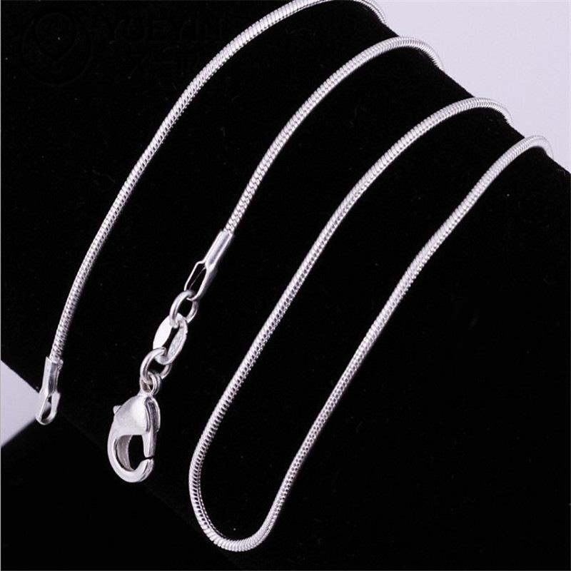 1Mm Snake Bone Chain Snake Chain, Silver Jewelry Women'S Collarbone Necklace New Accessories