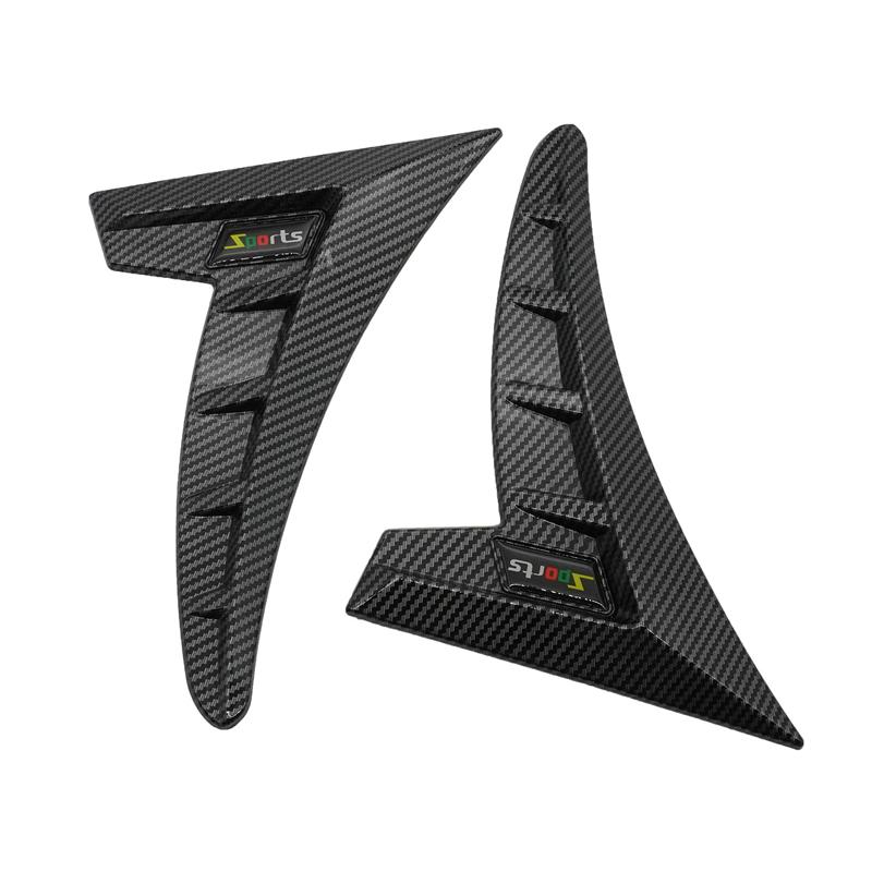 1 пара универсальных автомобильных крыльев из углеродного черного цвета, боковые вентиляционные отверстия для воздухозаборника, наклейка на решетку радиатора, аксессуары для стайлинга автомобиля