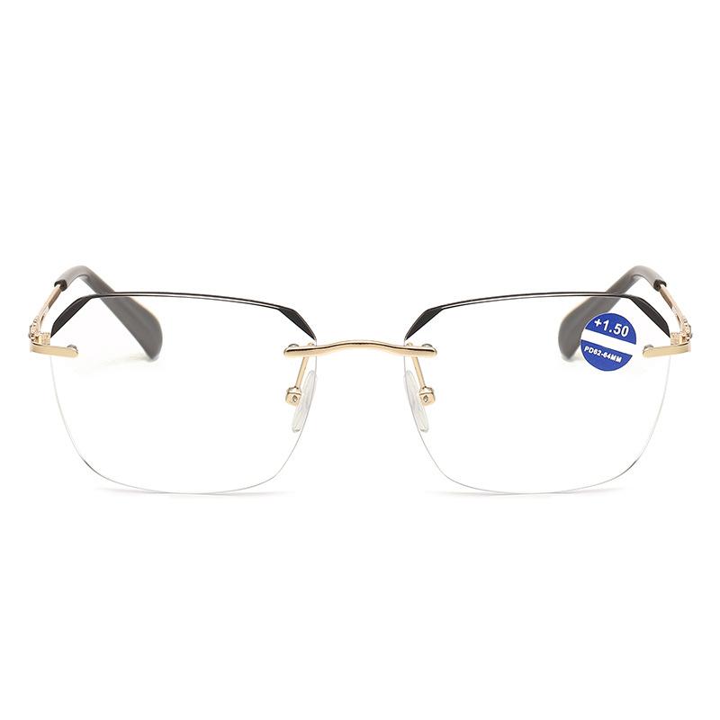 New Frameless Edge-cut Reading Glasses, Anti-blue Light Glasses, Fashionable, High-definition For Middle-aged And Elderly People
